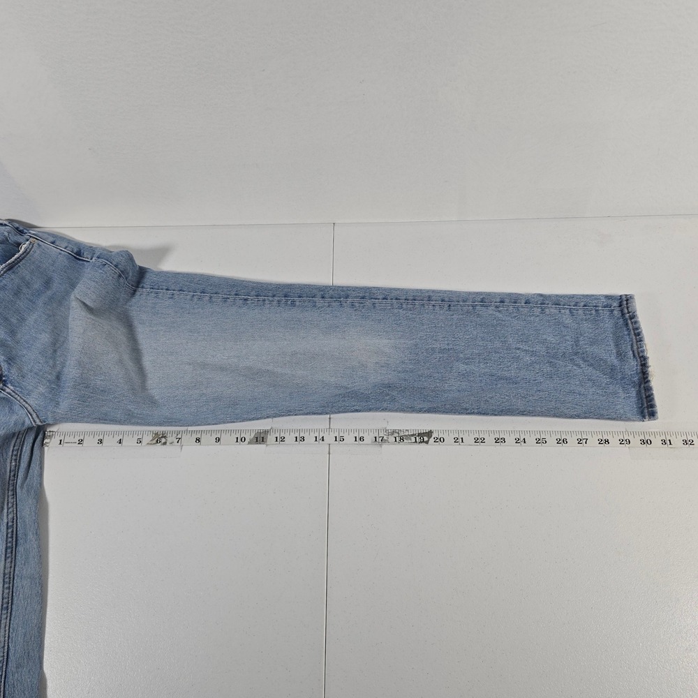 Abercrombie Fitch 90s Straight Ultra High Rise Light Wash Distressed Jeans 27 4R - Picture 4 of 8